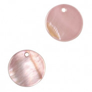 Shell charm round 15mm Vintage pink